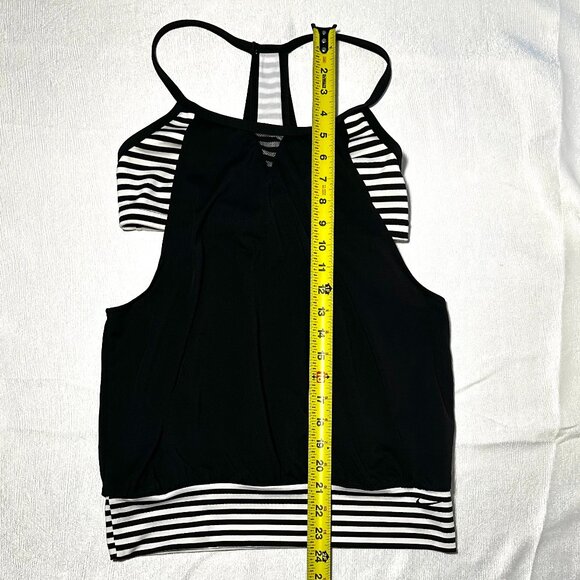 Nike Black and White Striped Layered Tankini Bathing Suit Top - Picture 6 of 6
